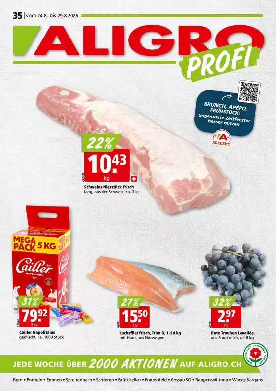 Aligro Katalog in Renens | Exklusivi Schnäppchen | 2026-08-24T00:00:00.000Z - 2026-08-29T00:00:00.000Z