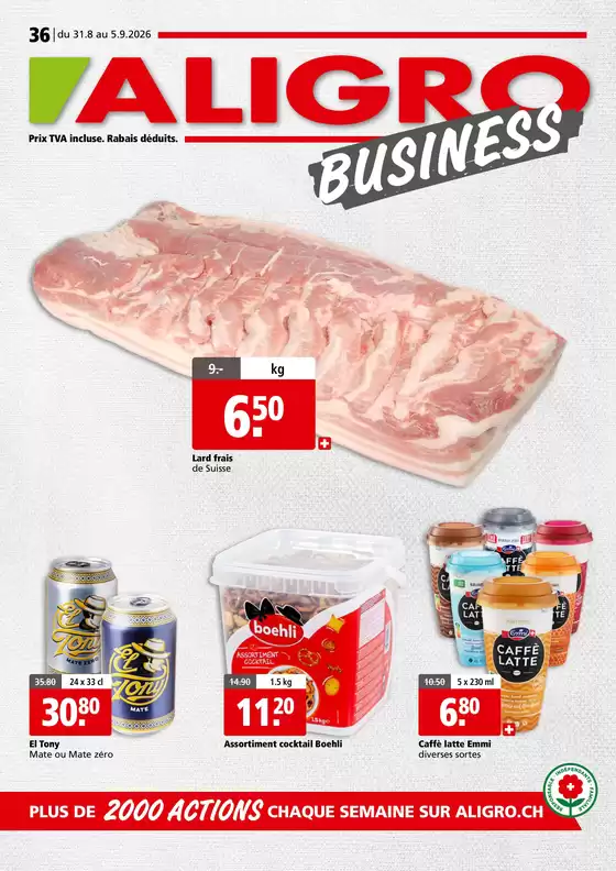 Aligro Katalog in Wettingen | Actions BUSINESS #36 | 2026-08-31T00:00:00.000Z - 2026-09-05T00:00:00.000Z