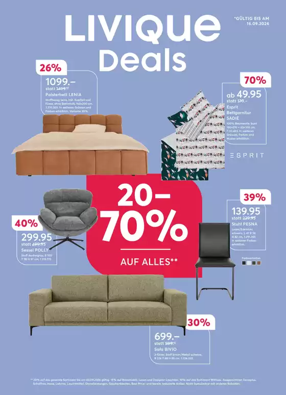 Livique Katalog in Pieterlen | Livique reklamblad | 2026-09-03T00:00:00.000Z - 2026-09-16T00:00:00.000Z