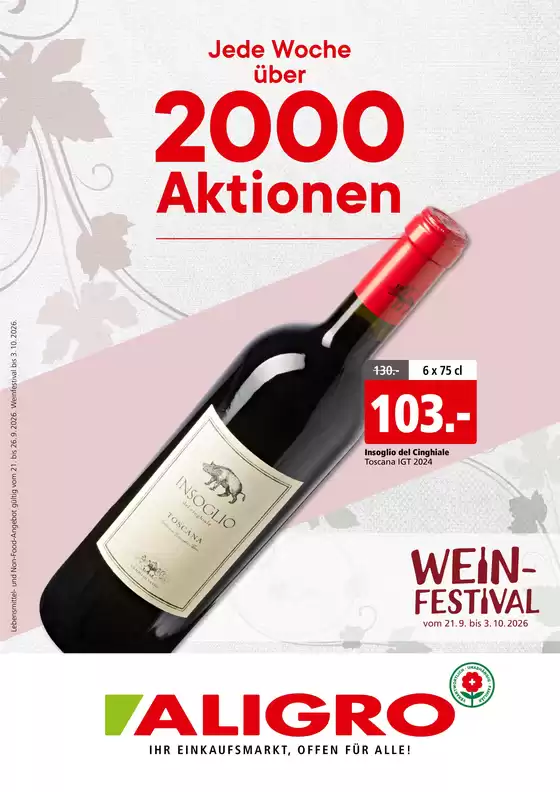 Aligro Katalog in Bellinzona | Ängbot für Schnäppchenjäger | 2026-09-21T00:00:00.000Z - 2026-10-03T00:00:00.000Z