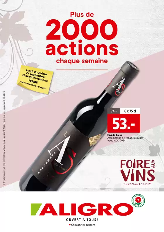 Aligro Katalog in Bellinzona | Aligro reklamblad | 2026-09-22T00:00:00.000Z - 2026-10-03T00:00:00.000Z