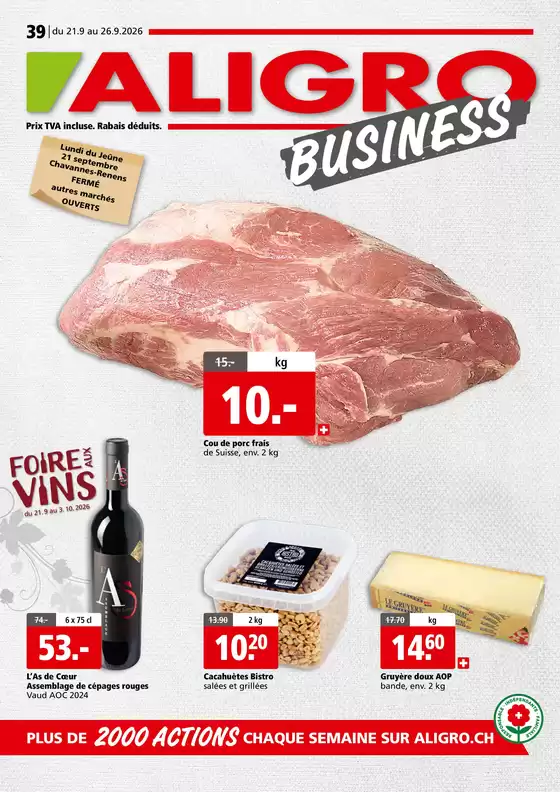 Aligro Katalog in Bellinzona | Actions BUSINESS #39 | 2026-09-21T00:00:00.000Z - 2026-10-03T00:00:00.000Z