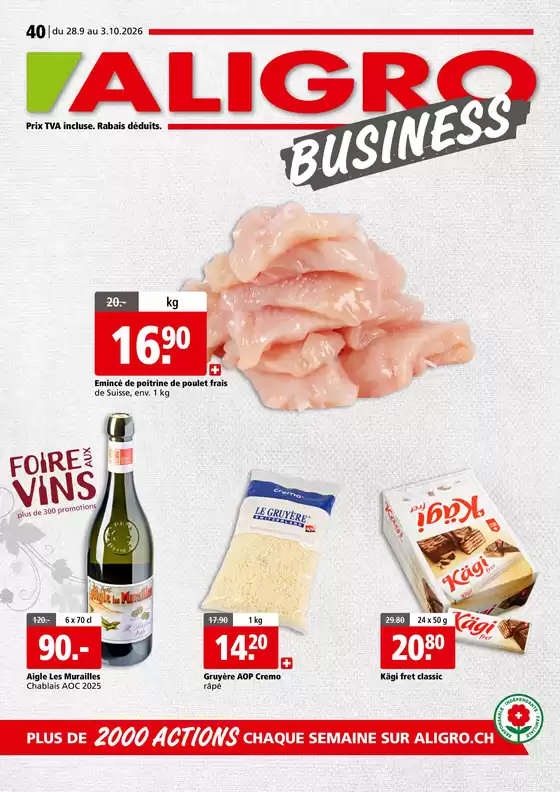 Aligro Katalog in Riehen | Actions BUSINESS #40 | 2026-09-28T00:00:00.000Z - 2026-10-03T00:00:00.000Z