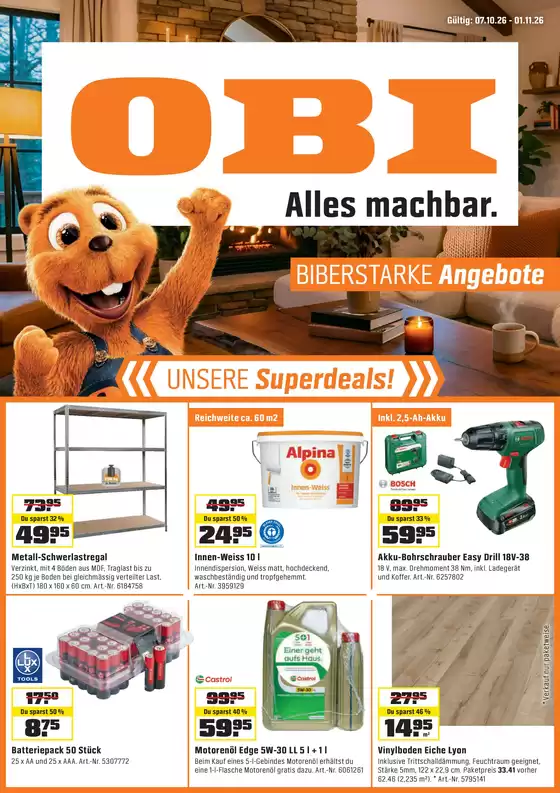 OBI Katalog | UNSERE SUPERDEALS | 2026-10-06T00:00:00.000Z - 2026-11-01T00:00:00.000Z