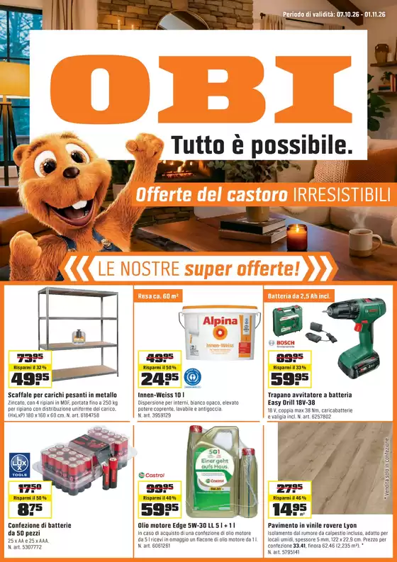OBI Katalog | LE NOSTRE SUPER OFFERTE | 2026-10-06T00:00:00.000Z - 2026-11-01T00:00:00.000Z