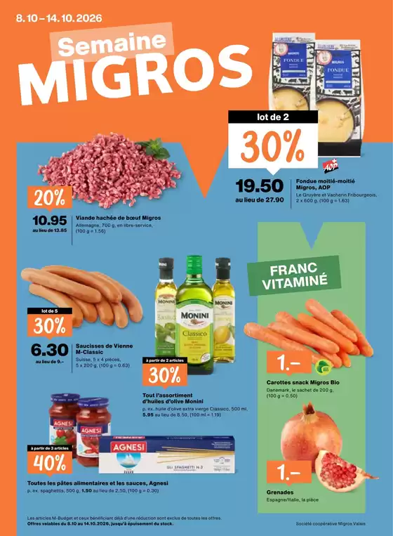 Migros Katalog | Migros reklamblad - FR | 2026-10-08T00:00:00.000Z - 2026-10-14T00:00:00.000Z