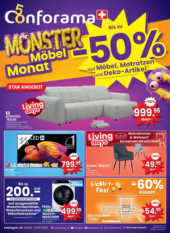 Conforama Katalog | Attraktiivi Sonderängbot für alli | 2026-09-30T00:00:00.000Z - 2026-10-22T00:00:00.000Z
