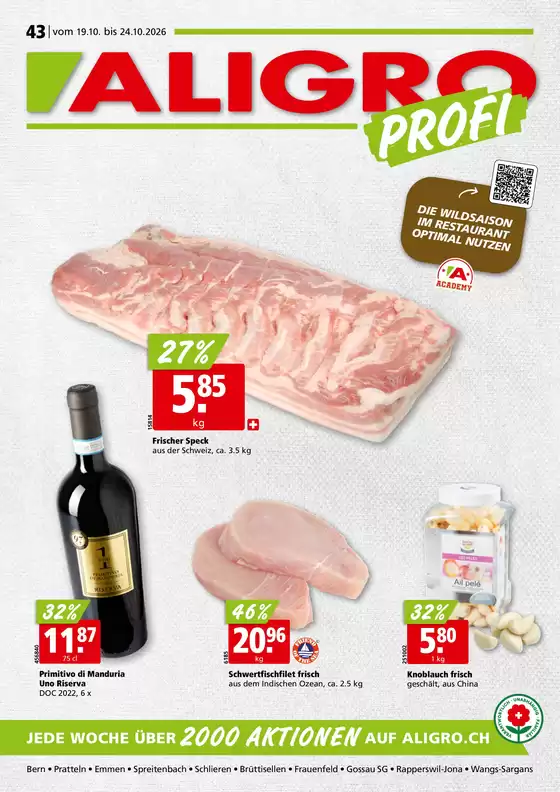 Aligro Katalog | Üsi beste Schnäppchen | 2026-10-19T00:00:00.000Z - 2026-10-24T00:00:00.000Z