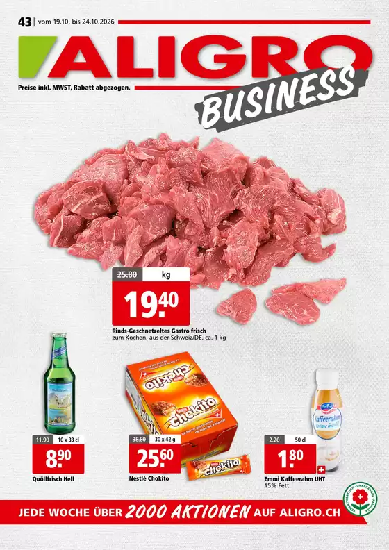 Aligro Katalog | Aktuälli Sonderaktione | 2026-10-19T00:00:00.000Z - 2026-10-24T00:00:00.000Z