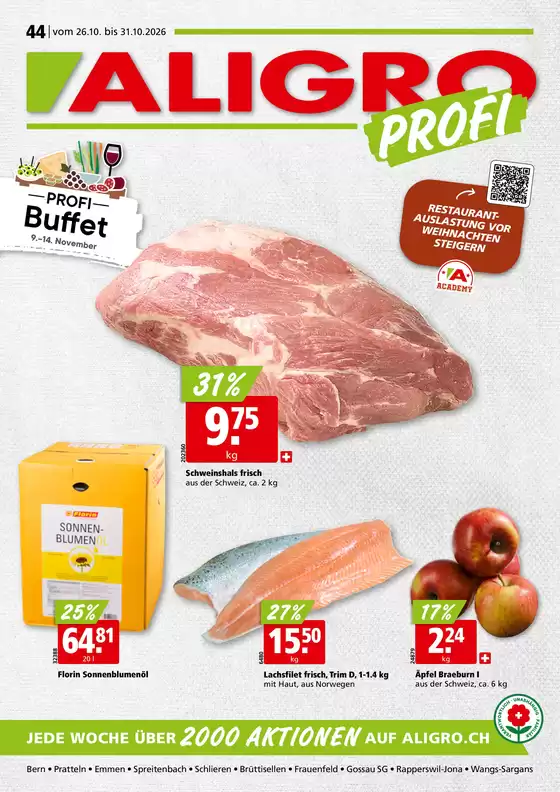 Aligro Katalog | Tolle Rabatt uf usgwählte Produkt | 2026-10-26T00:00:00.000Z - 2026-10-31T00:00:00.000Z