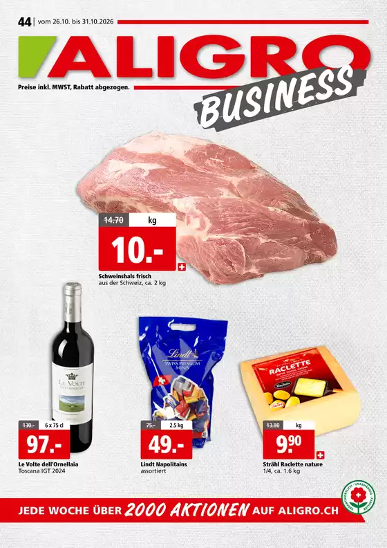 Aligro Katalog | Sonderängbot für Sie | 2026-10-26T00:00:00.000Z - 2026-10-31T00:00:00.000Z
