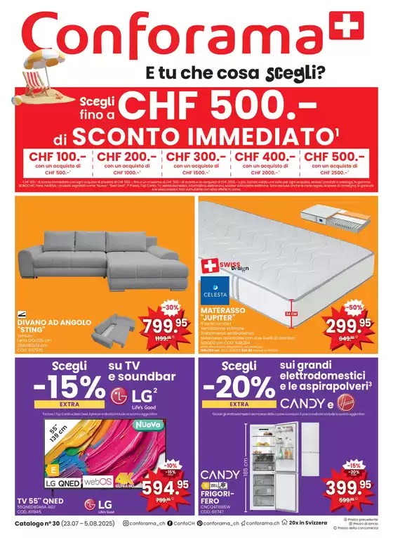 Conforama Katalog | Conforama reklamblad - IT | 2025-07-23T00:00:00.000Z - 2025-08-05T00:00:00.000Z
