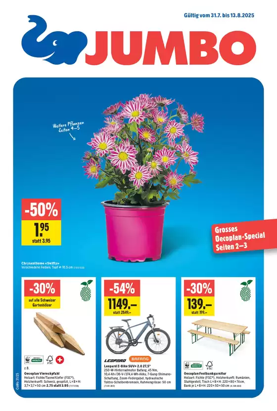 Jumbo Katalog in Lugano | Exklusivi Schnäppchen | 2025-07-31T00:00:00.000Z - 2025-08-13T00:00:00.000Z