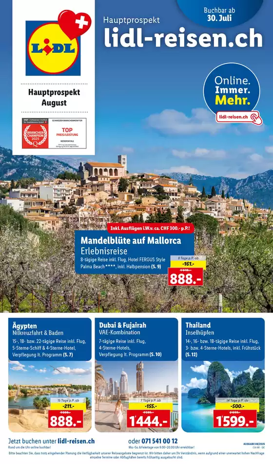 August - Reise-Highlights - DE