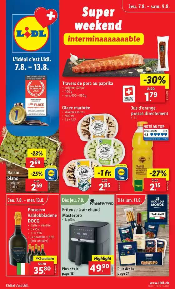 Lidl Katalog in Zug | Groossi Uswahl a Ängbot | 2025-08-07T00:00:00.000Z - 2025-08-13T00:00:00.000Z