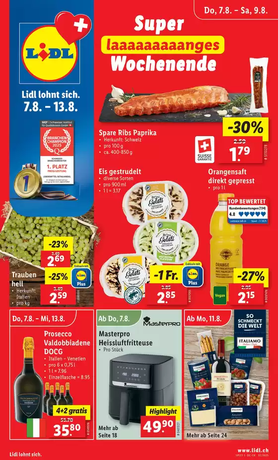 Lidl Katalog in Zug | Top-Ängbot für alli Schnäppchenjäger | 2025-08-07T00:00:00.000Z - 2025-08-13T00:00:00.000Z