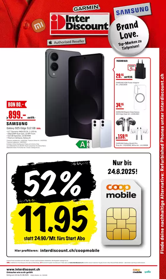 Interdiscount Katalog in Basel | Interdiscount reklamblad IT | 2025-08-18T00:00:00.000Z - 2025-08-31T00:00:00.000Z