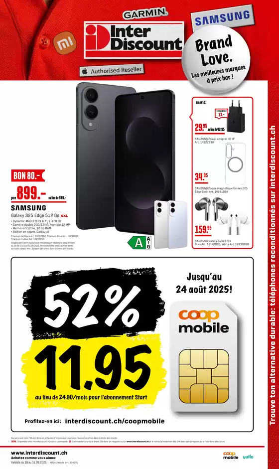 Interdiscount Katalog in Basel | Interdiscount reklamblad FR | 2025-08-18T00:00:00.000Z - 2025-08-31T00:00:00.000Z