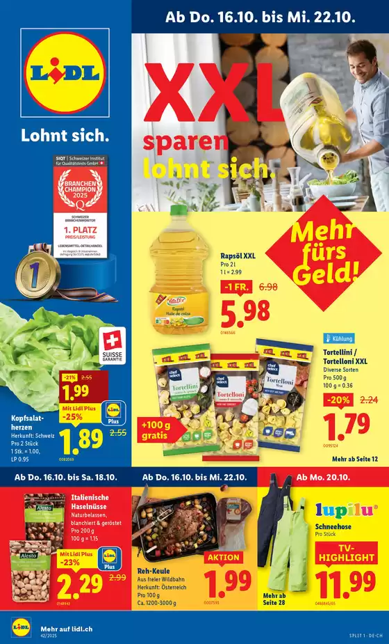Lidl Katalog in Liestal | Tolle Rabatt uf usgwählte Produkt | 2025-10-16T00:00:00.000Z - 2025-10-22T00:00:00.000Z