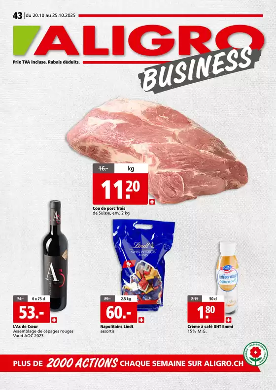 Aligro Katalog in Zürich | Actions BUSINESS #43 | 2025-10-20T00:00:00.000Z - 2025-11-03T00:00:00.000Z