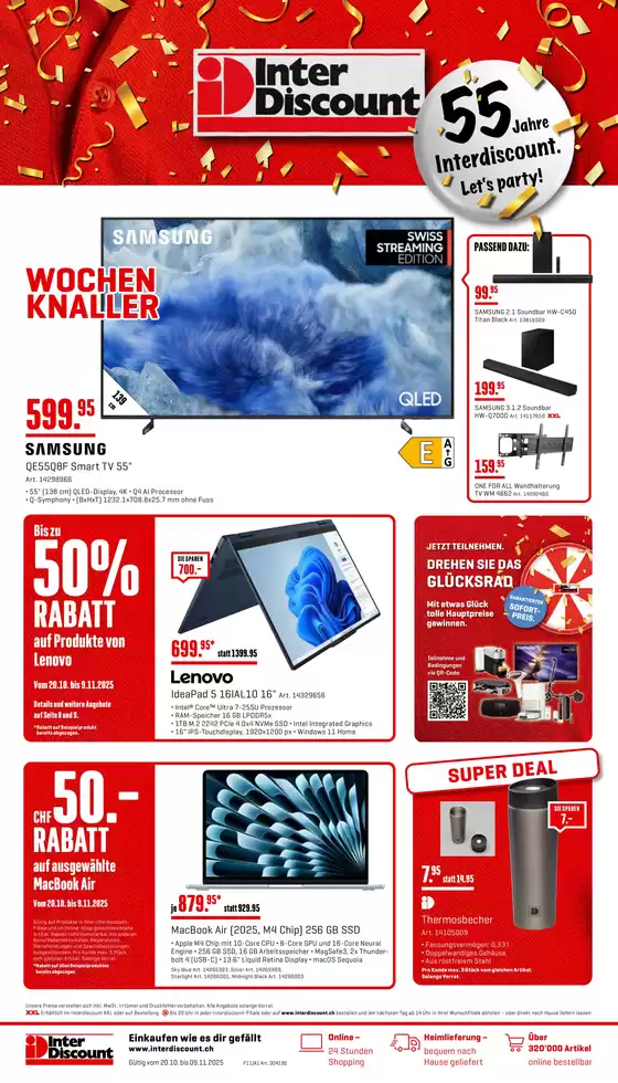Interdiscount Katalog in Zürich | Tolles Ängbot für alli Chunde | 2025-10-20T00:00:00.000Z - 2025-11-09T00:00:00.000Z