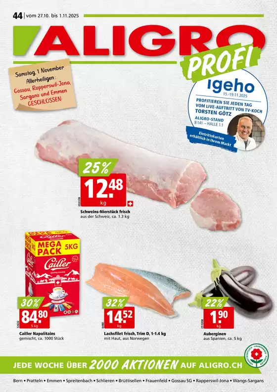 Aligro Katalog | Aktuälli Schnäppchen und Ängbot | 2025-10-22T00:00:00.000Z - 2025-11-05T00:00:00.000Z