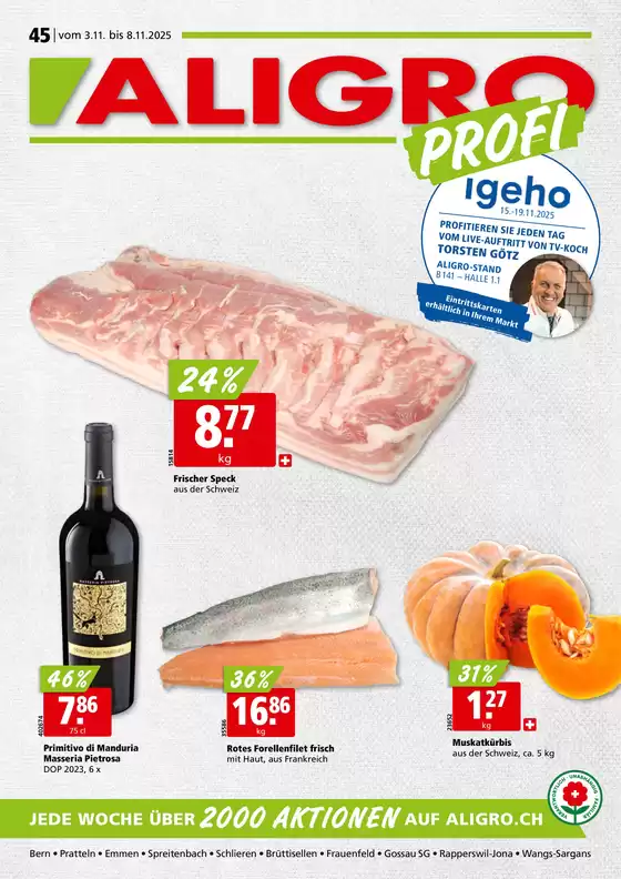 Aligro Katalog in Freienbach | Rabatt und Aktione | 2025-10-29T00:00:00.000Z - 2025-11-12T00:00:00.000Z