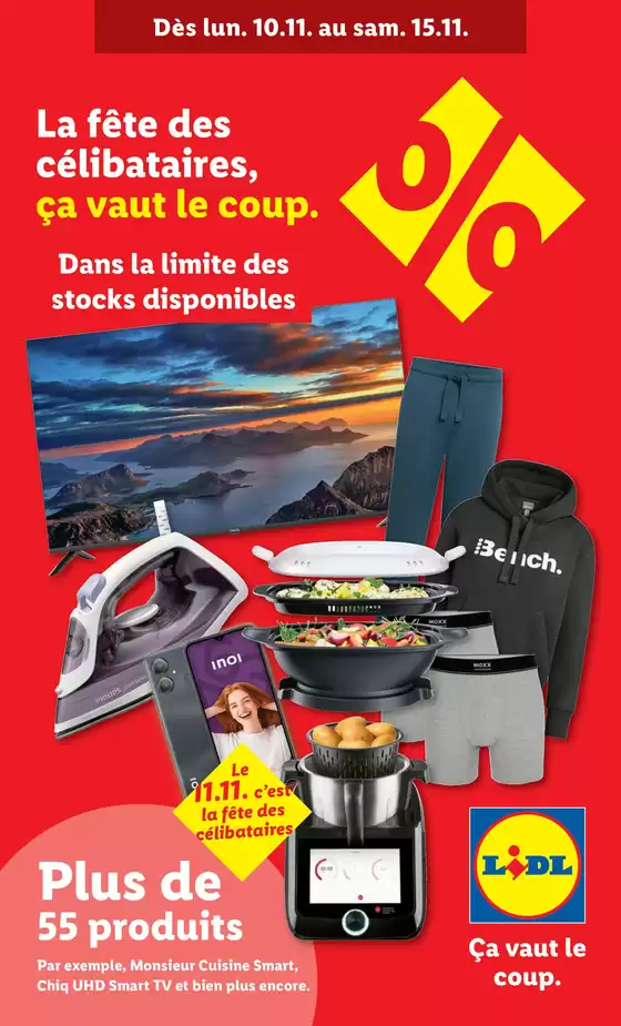 Lidl Katalog in Hinwil | La fête des célibataires, ça vaut l - FR | 2025-11-10T00:00:00.000Z - 2025-11-15T00:00:00.000Z