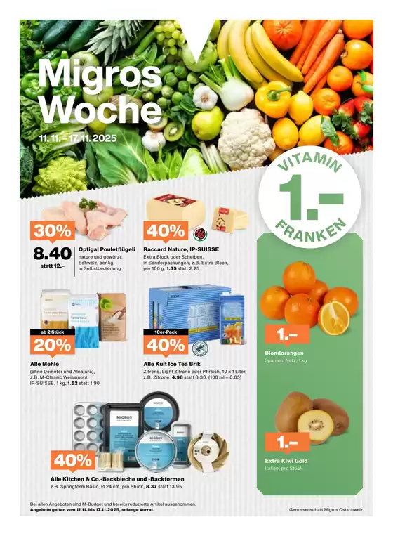 Migros Katalog in Zürich | Aktuälli Sonderaktione | 2025-11-11T00:00:00.000Z - 2025-11-17T00:00:00.000Z
