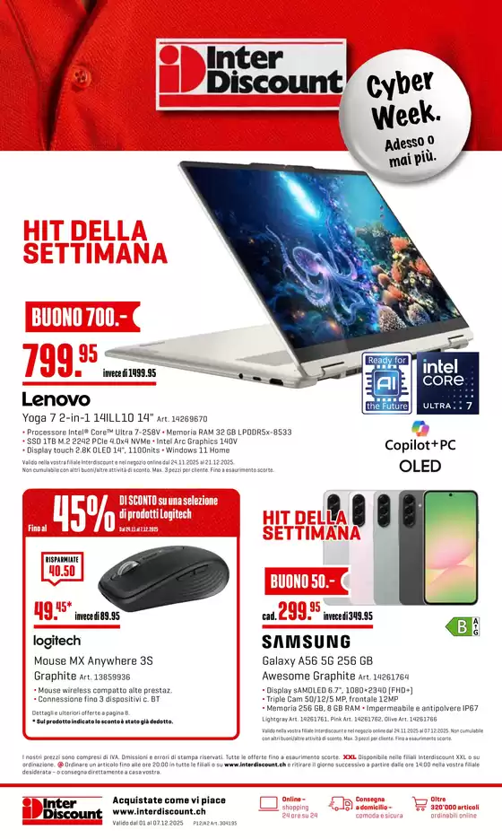 Interdiscount Katalog in Frauenfeld | Prospetto - IT | 2025-12-01T00:00:00.000Z - 2025-12-07T00:00:00.000Z