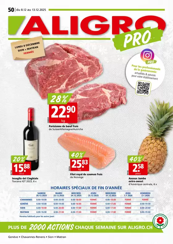 Aligro Katalog in Renens | Actions PRO #50 | 2025-12-08T00:00:00.000Z - 2025-12-13T00:00:00.000Z