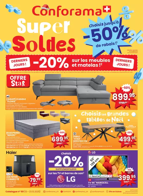 Conforama Katalog in Genève | Conforama reklamblad - FR | 2025-10-10T00:00:00.000Z - 2025-12-23T00:00:00.000Z