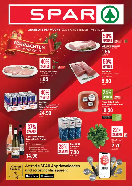 SPAR Katalog in Solothurn | Jetzt spare mit üse Deals | 2025-12-15T00:00:00.000Z - 2025-12-24T00:00:00.000Z