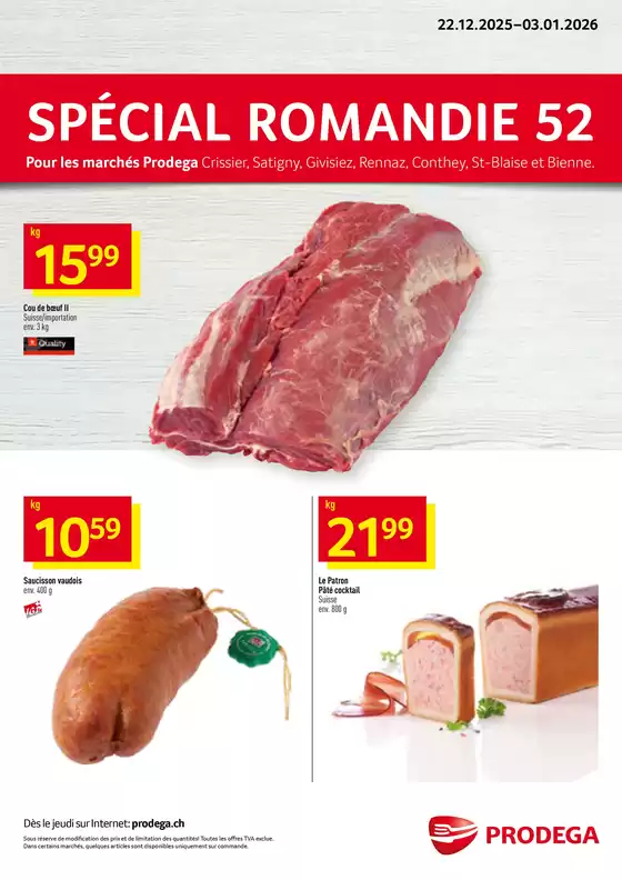 Prodega Katalog in Carouge | Kw52 01 special romandie f | 2025-12-22T00:00:00.000Z - 2026-01-03T00:00:00.000Z