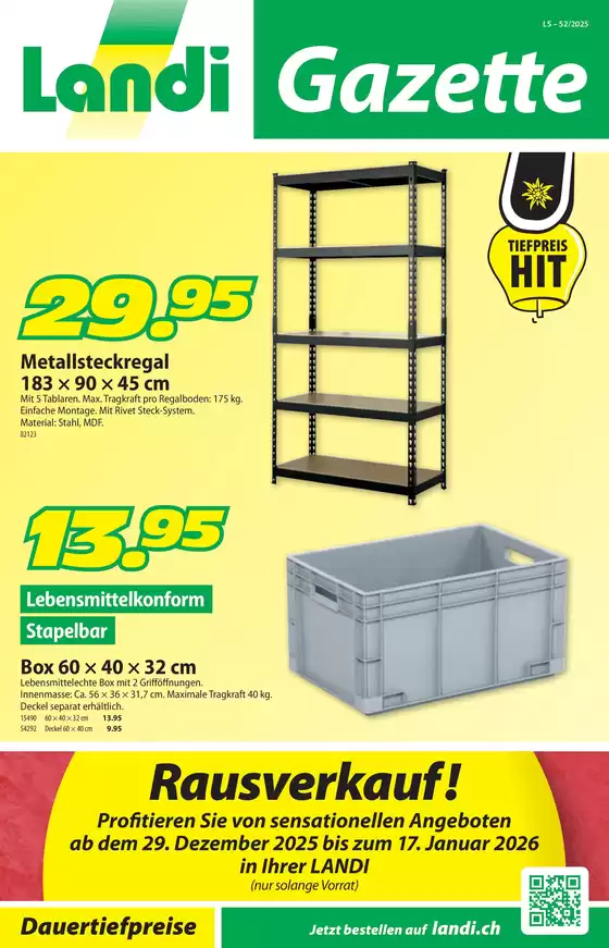 Landi Katalog in Affoltern am Albis | Aktuälli Schnäppchen und Ängbot | 2025-12-29T00:00:00.000Z - 2026-01-17T00:00:00.000Z