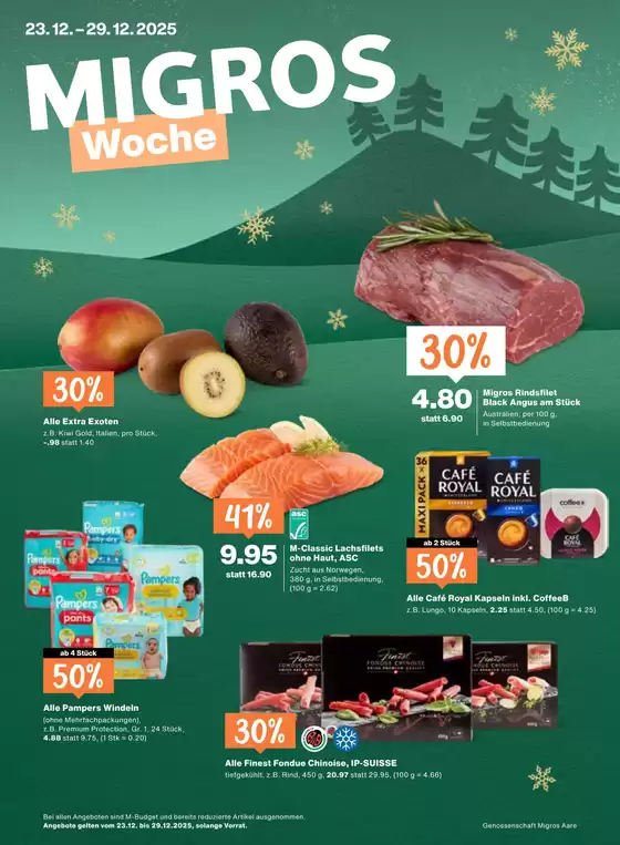 Migros Katalog in Genève | Ängbot für Schnäppchenjäger | 2025-12-23T00:00:00.000Z - 2025-12-29T00:00:00.000Z
