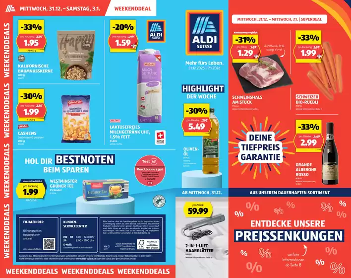 Aldi Katalog in Aarau | Rabatt und Aktione | 2025-12-31T00:00:00.000Z - 2026-01-03T00:00:00.000Z