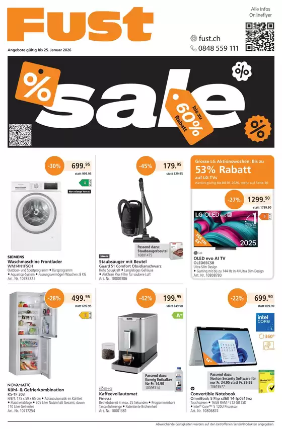 Fust Katalog in Genève | Fust reklamblad | 2025-12-26T00:00:00.000Z - 2026-01-25T00:00:00.000Z