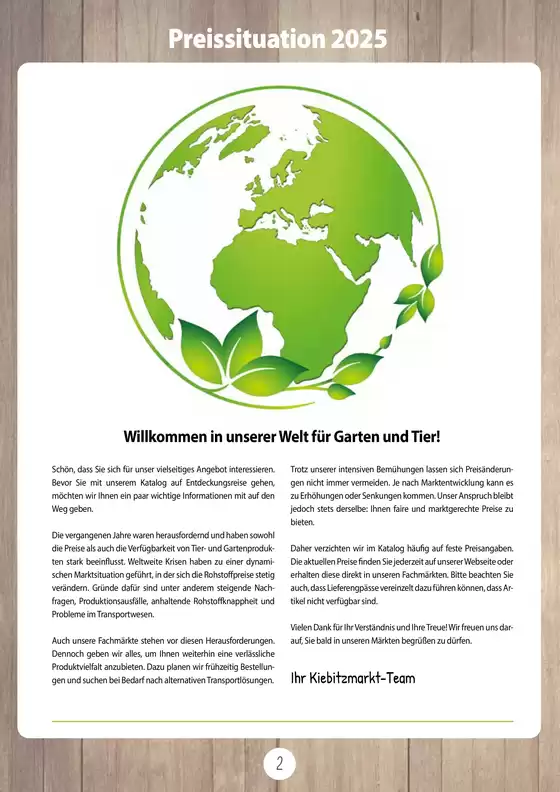 Kiebitzmarkt Garten- und Tierkatalog 2025