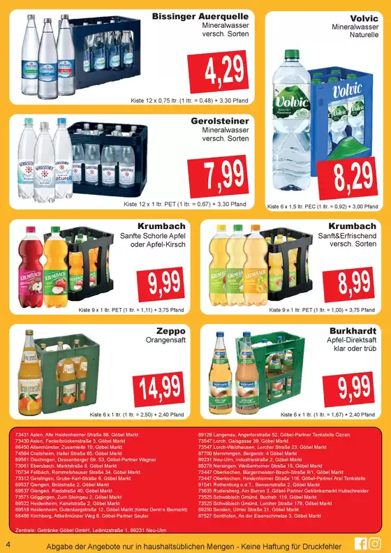 Getränke Göbel flugblatt