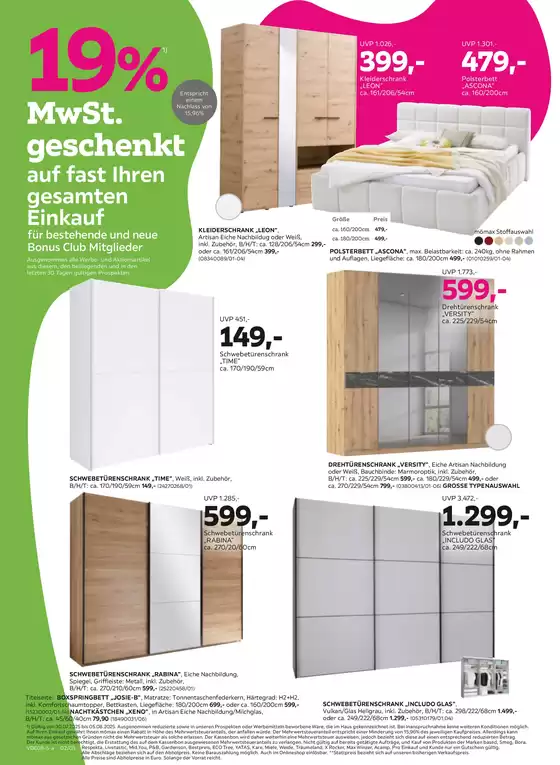 19% MwSt. geschenkt auf fast Ihren gesamten Einkauf
