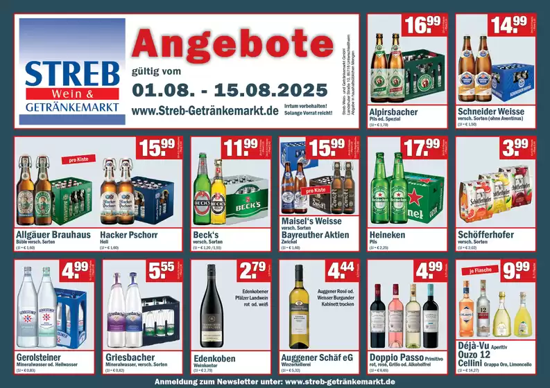 Angebote vom 01.08 - 15.08.2025