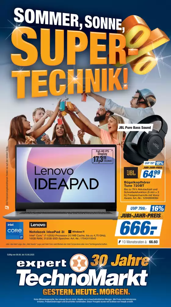Expert  Technomarkt Katalog in Lübeck | Super Sommer Spar Technik! | 2025-08-14T00:00:00.000Z - 2025-08-15T00:00:00.000Z