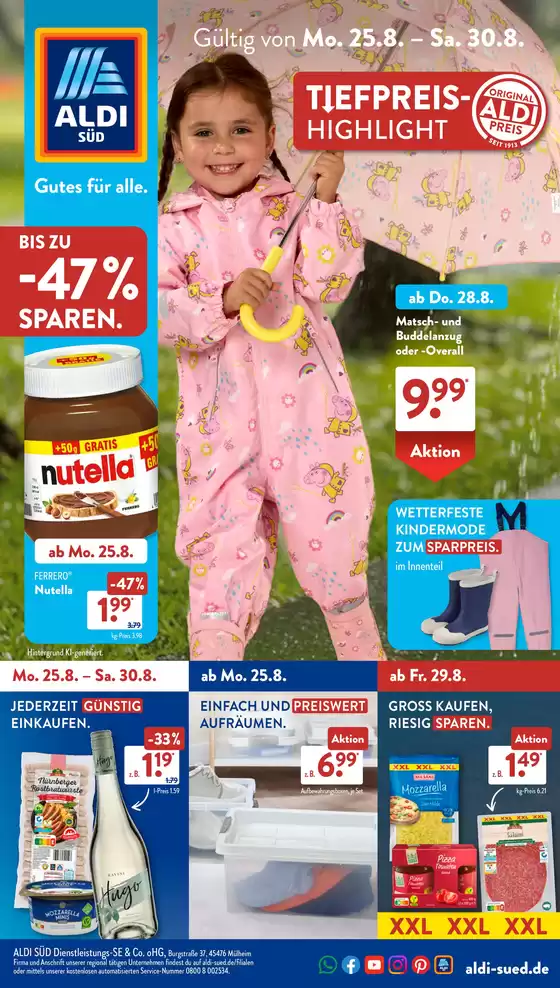 Aldi Süd Katalog in Bubenreuth | Top-Angebote für alle Schnäppchenjäger | 2025-08-25T00:00:00.000Z - 2025-08-30T00:00:00.000Z