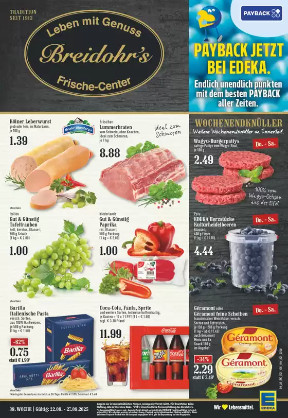 EDEKA Katalog in Bonn | Tolle Rabatte auf ausgewählte Produkte | 2025-09-21T00:00:00.000Z - 2025-09-27T00:00:00.000Z