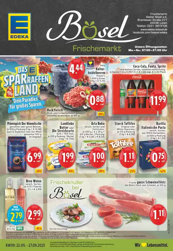 EDEKA Katalog in Bochum | Attraktive Sonderangebote für alle | 2025-09-21T00:00:00.000Z - 2025-09-27T00:00:00.000Z