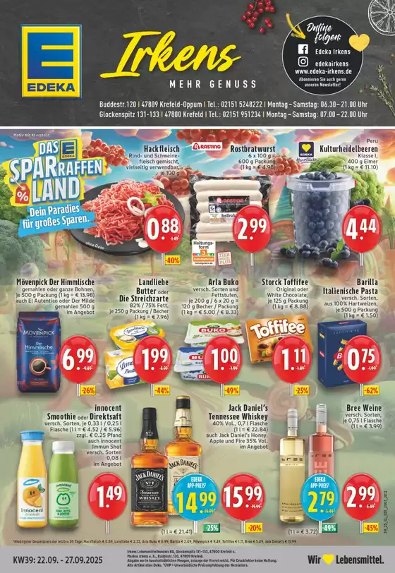 EDEKA Katalog in Willich | Unsere besten Angebote für Sie | 2025-09-21T00:00:00.000Z - 2025-09-27T00:00:00.000Z