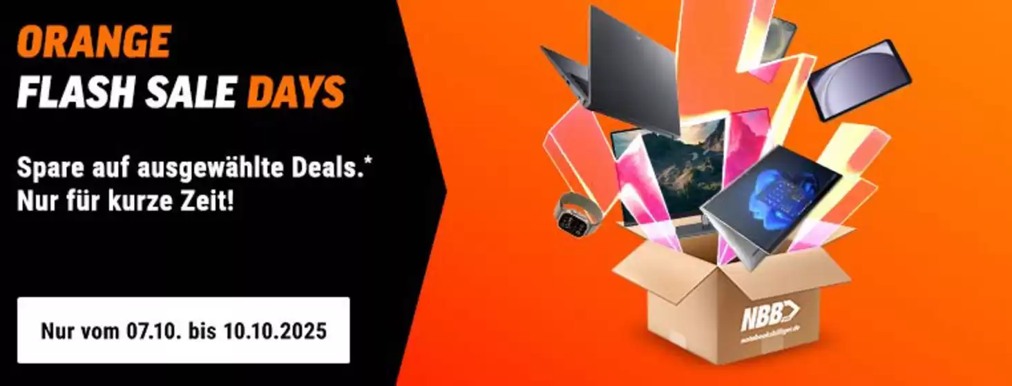 Notebooksbilliger Katalog in Kempten (Allgäu) | Orange Flash Days | 2025-10-07T00:00:00.000Z - 2025-10-10T00:00:00.000Z