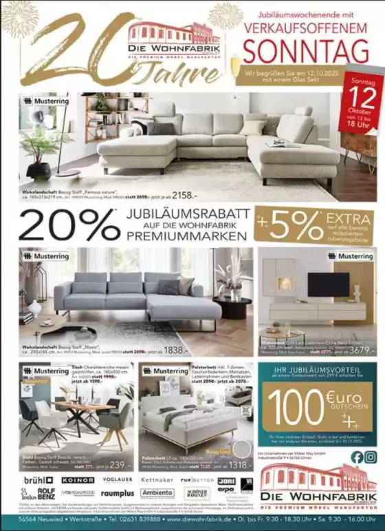 Die Wohnfabrik Katalog in Chemnitz | Verkaufsoffenem | 2025-10-07T00:00:00.000Z - 2025-10-19T00:00:00.000Z