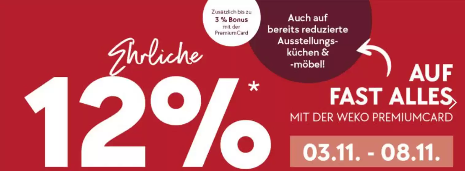 Weko Möbel Katalog in Rüsselsheim | 12% Auf Fast Alles | 2025-11-03T00:00:00.000Z - 2025-11-08T00:00:00.000Z